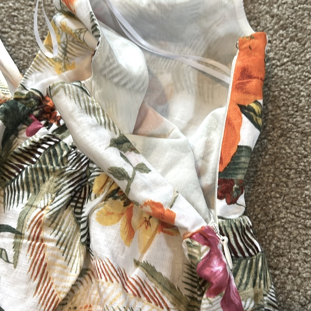 NWT Chelsea & Violet Tie Shoulder Tropical Oasis Printed V Neck Halter Top - Picture 11 of 15